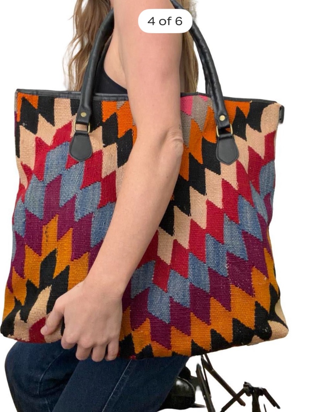Turkish Kilim Weekender Bag - Picture 4 of 6
